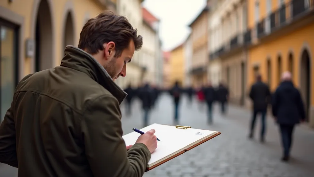 Urban sketching in Vilnius Old Town